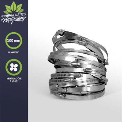 abrazadera metalica 100mm pack 20 unidades grow genetics